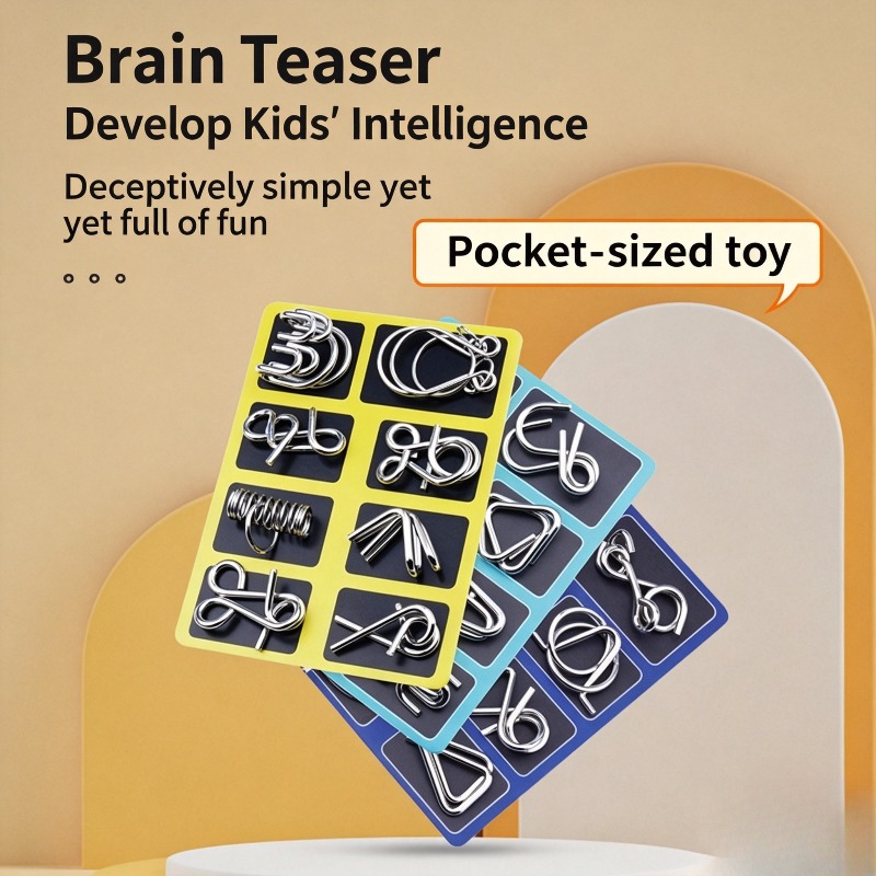 Board Game Idea - 8 Parçalı Metal Bulmaca Seti Klasik