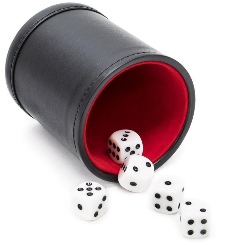 Board Game Yahtzee - Deri Zar Kabı Sessiz Çalkalamalı Flanel