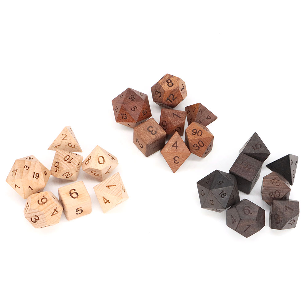7 adet/takım ahşap zar d4-d20  - Board Game Roleplay incelemesi ve fiyatı